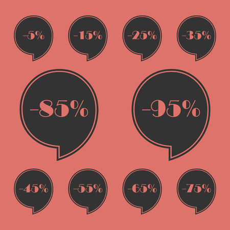 Set of Discount tags. Labels with discount percent. Sale discount marks signsの写真素材