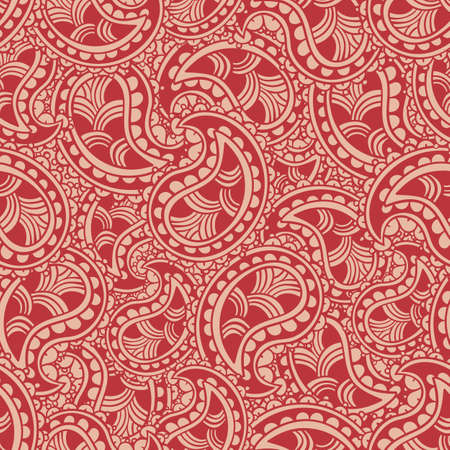 Hand drawn seamless Paisley pattern. Doodle styleの写真素材