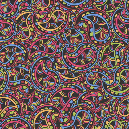Hand drawn seamless Paisley pattern. Doodle styleの写真素材