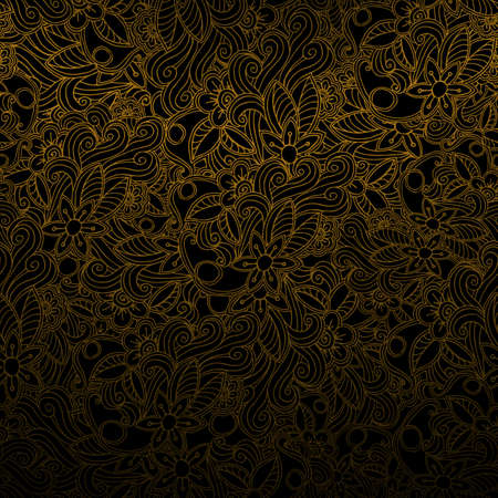 Hand drawn seamless Flower pattern. Doodle styleのイラスト素材