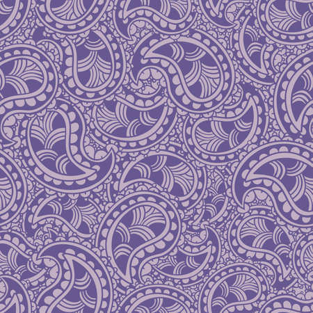 Hand drawn seamless Paisley pattern. Doodle styleのイラスト素材