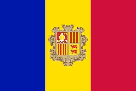 Flag of Andorra National symbol. Vector illustrationのイラスト素材
