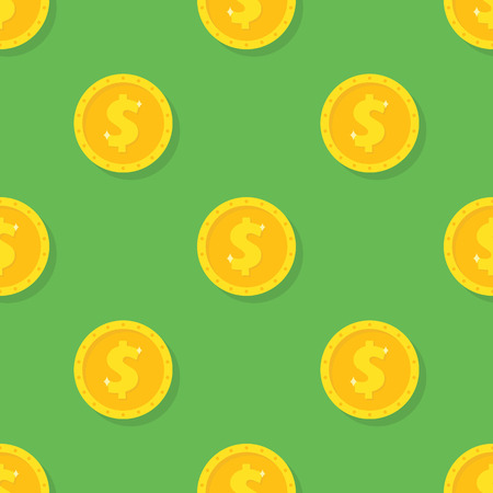 Seamless pattern from Gold dollar coin. Background from money symbol, iconのイラスト素材