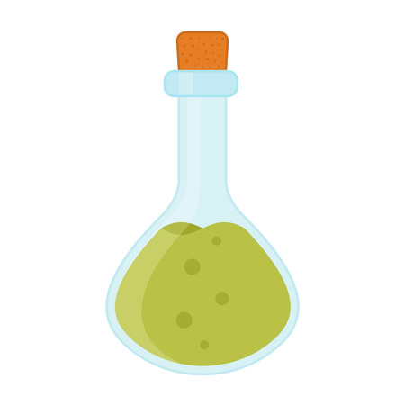 Chemical, biological science laboratory equipment - test tubes and flasks iconsのイラスト素材