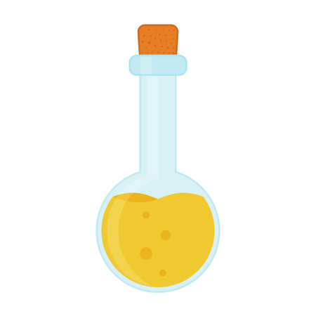 Chemical, biological science laboratory equipment - test tubes and flasks iconsのイラスト素材