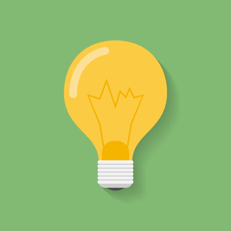 Icon of light bulb, lamp. Flat style lamp bulb symbolのイラスト素材