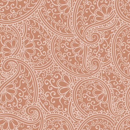 Hand drawn seamless Paisley pattern. Doodle styleのイラスト素材