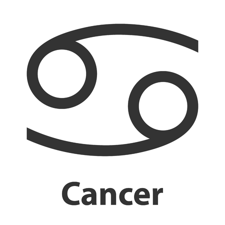 Cancer, crab zodiac sign. Vector Illustration, iconのイラスト素材