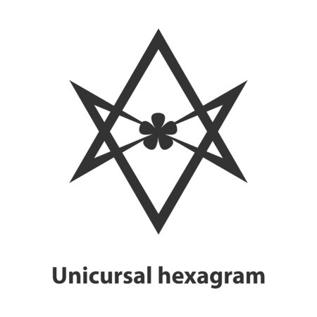 Icon of Unicursal hexagram symbol. Thelema religion signのイラスト素材