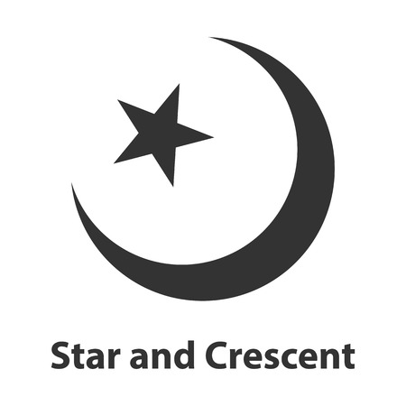 Icon of Star and Crescent symbol. Islam religion signのイラスト素材