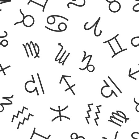 Seamless pattern Signs Of The Zodiac. Vector endless backdropのイラスト素材