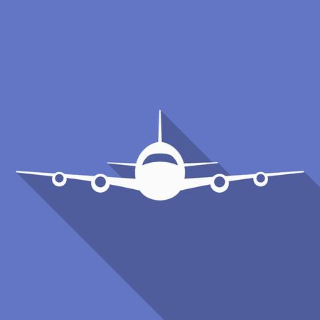 Icon of Plane. Airplane symbol front view. Aircraft vector silhouetteのイラスト素材