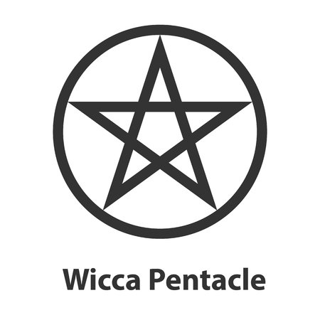 Icon of Pentacle or Pentagram symbol. Wicca religion, occult signのイラスト素材