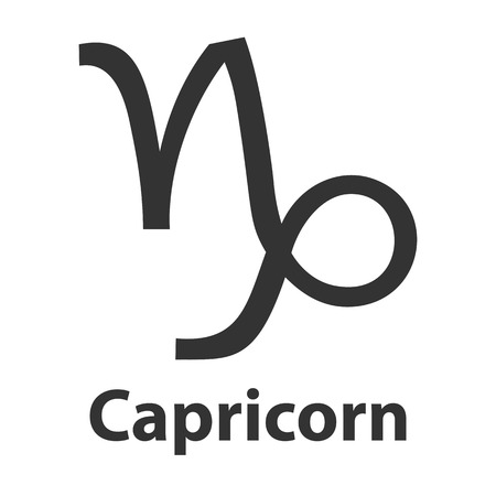 Capricorn, sea goat zodiac sign. Vector Illustration, iconのイラスト素材