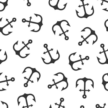 Vector seamless pattern from anchor symbols. Endless background. Repeating backdropのイラスト素材
