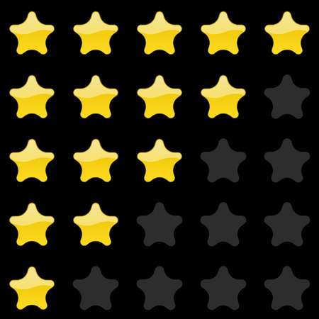 Rating stars panel. Customer review, vote navigation bar. Vector satisfaction level symbolのイラスト素材