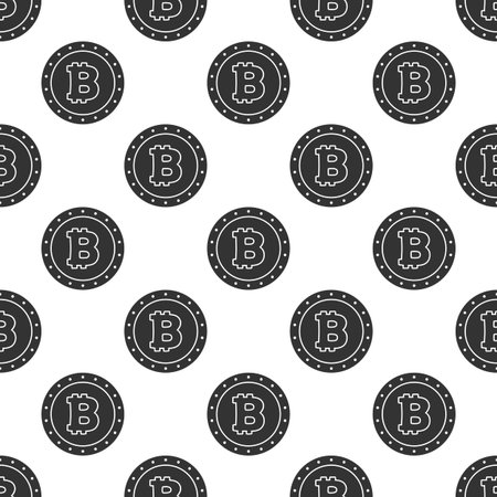 Seamless pattern from Bitcoin coin. Background from Cryptocurrency symbol, icon.のイラスト素材