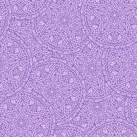 Hand drawn seamless mandala flowers patternのイラスト素材