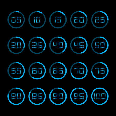 Digital countdown timer with five minutes interval.のイラスト素材