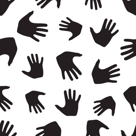 Seamless pattern from hands. Abstract backdrop, background from human palmsのイラスト素材