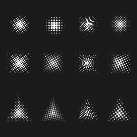 Set of Abstract Halftone Backgrounds. Vector Isolated backdropsのイラスト素材