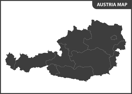 The detailed map of the Austria with regionsのイラスト素材