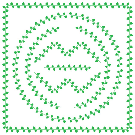 Pattern brush from green Leavesのイラスト素材