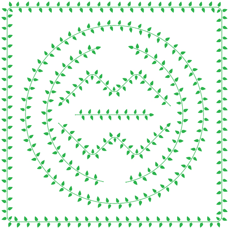 Pattern brush from green Leavesのイラスト素材