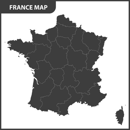 The detailed map of the France with regionsのイラスト素材
