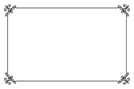 Ornamental decorative page frame. Vector Line style border templateのイラスト素材