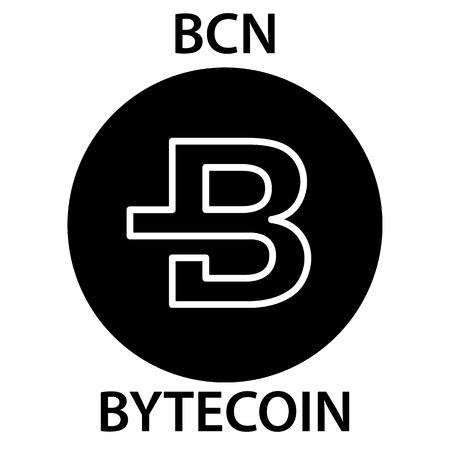 Bytecoin Coin cryptocurrency blockchain icon. Virtual electronic, internet money or cryptocoin symbol, logoのイラスト素材