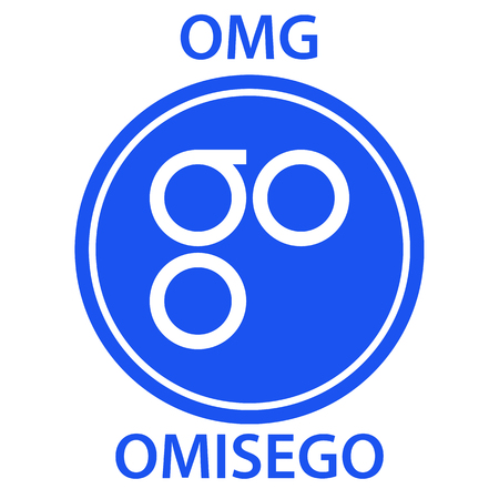 OmiseGo cryptocurrency blockchain icon. Virtual electronic, internet money or cryptocoin symbol, logoのイラスト素材