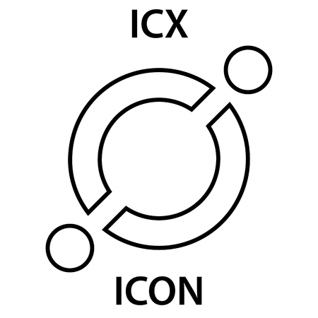 Icon Coin cryptocurrency blockchain icon. Virtual electronic, internet money or cryptocoin symbol, logoのイラスト素材