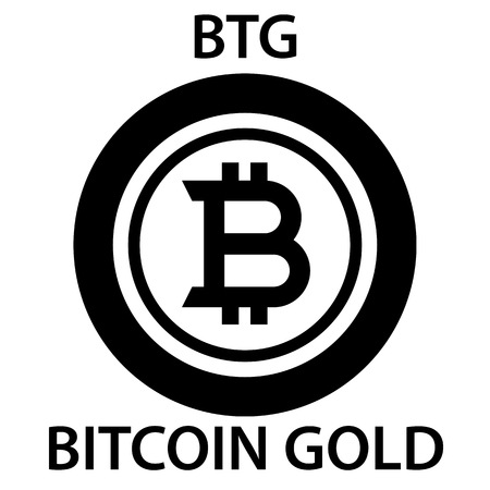 Bitcoin Gold Coin cryptocurrency blockchain icon. Virtual electronic, internet money or cryptocoin symbol, logoのイラスト素材