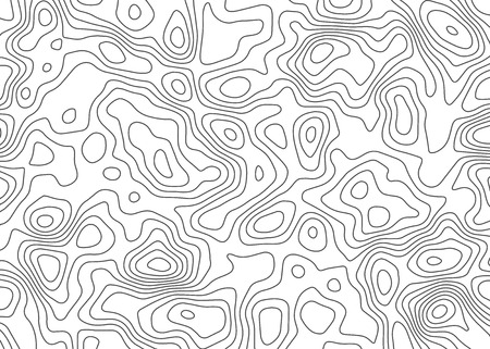 Topographic map backdrop. Conditional geography scheme and the terrain path. Contour line abstract background.のイラスト素材