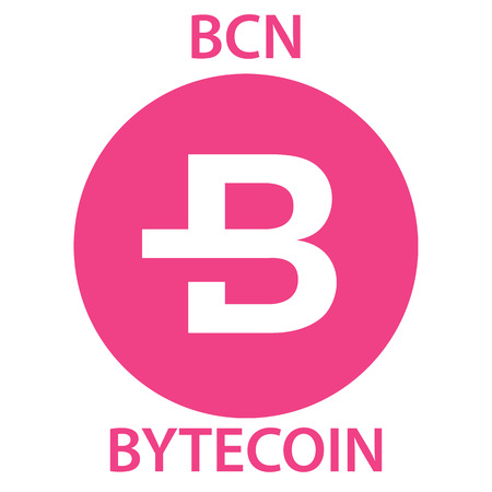 Bytecoin Coin cryptocurrency blockchain icon. Virtual electronic, internet money or cryptocoin symbol, logoのイラスト素材