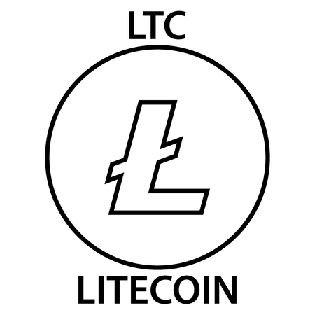 Litecoin cryptocurrency blockchain icon. Virtual electronic, internet money or cryptocoin symbol, logoのイラスト素材
