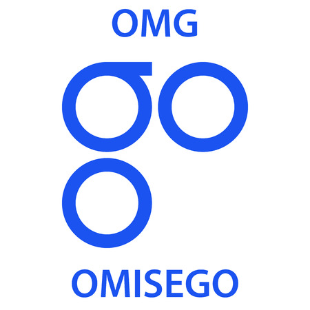 OmiseGo cryptocurrency blockchain icon. Virtual electronic, internet money or cryptocoin symbol, logoのイラスト素材
