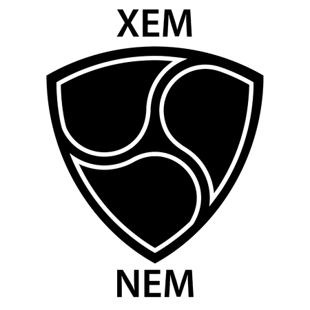NEM cryptocurrency blockchain icon. Virtual electronic, internet money or cryptocoin symbol, logoのイラスト素材