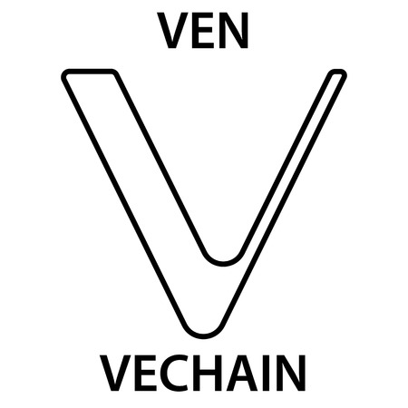 Vechein cryptocurrency blockchain icon. Virtual electronic, internet money or cryptocoin symbol, logoのイラスト素材