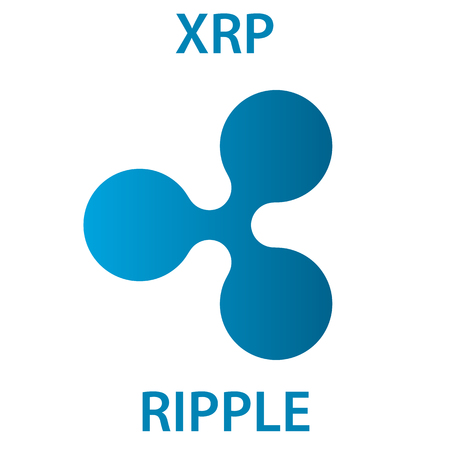 Ripple cryptocurrency blockchain icon. Virtual electronic, internet money or cryptocoin symbol, logoのイラスト素材