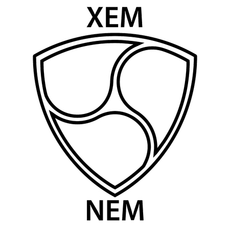 NEM cryptocurrency blockchain icon. Virtual electronic, internet money or cryptocoin symbol, logoのイラスト素材