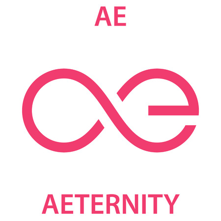Aeternity Coin cryptocurrency blockchain icon. Virtual electronic, internet money or cryptocoin symbol, logoのイラスト素材