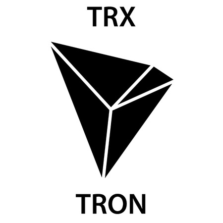 Tron cryptocurrency blockchain icon. Virtual electronic, internet money or cryptocoin symbol, logoのイラスト素材