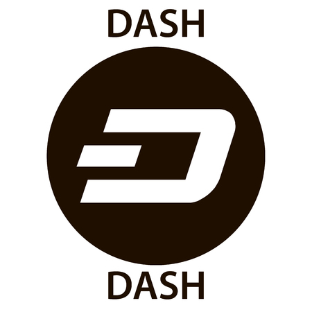 DASH cryptocurrency blockchain icon. Virtual electronic, internet money or cryptocoin symbol, logoのイラスト素材
