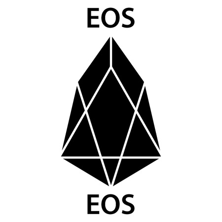 EOS cryptocurrency blockchain icon. Virtual electronic, internet money or cryptocoin symbol, logoのイラスト素材