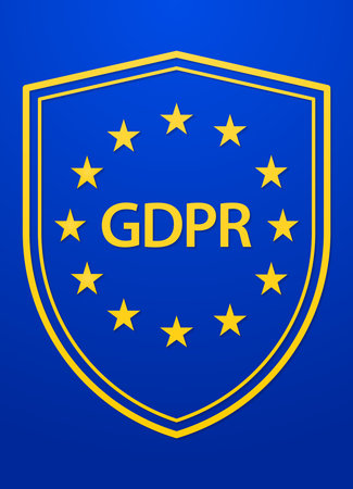 European Union General Data Protection Regulation illustration. Concept security technology with shield. EU GDPR symbolのイラスト素材