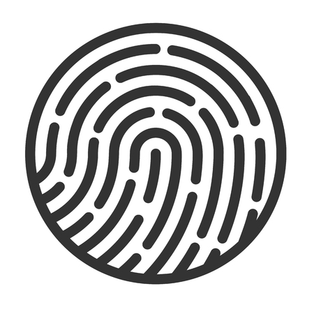 Fingerprint icon. Touch protection symbol. Secure identification signのイラスト素材