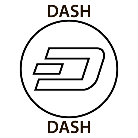 DASH cryptocurrency blockchain icon. Virtual electronic, internet money or cryptocoin symbolのイラスト素材