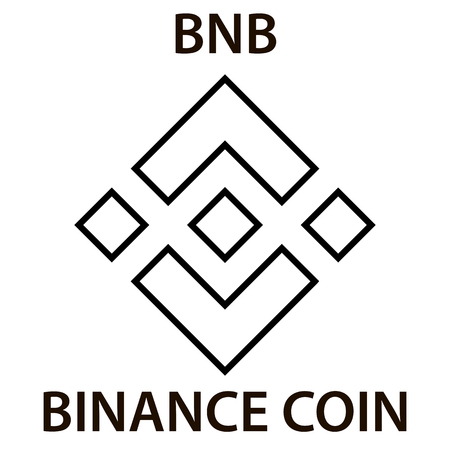 Binance Coin cryptocurrency blockchain icon. Virtual electronic, internet money or cryptocoin symbol, logoのイラスト素材